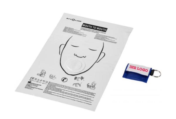 Schlüsselanhänger Mund-zu-Mund-Beatmungsmaske mit individuellem Logo